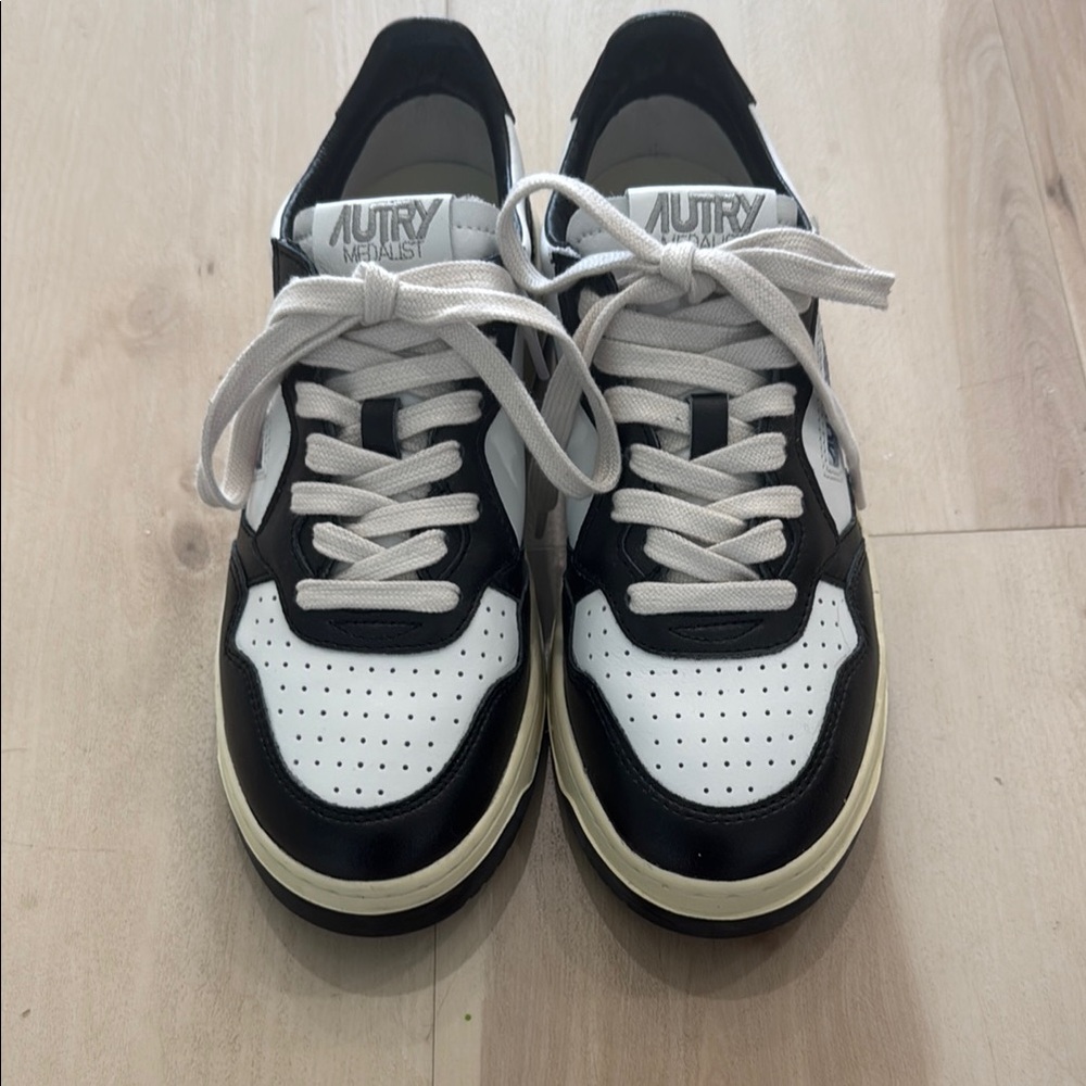 Autry Medalist Black and White Sneakers